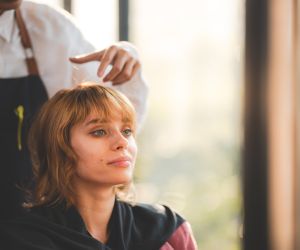 Hairdresser giving treatment and barber occupation service, Professional hairstylist/ envato